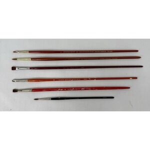 Winsor Newton Sceptre Gold Red Sable Grumbacher Brush Lot 6 Artist